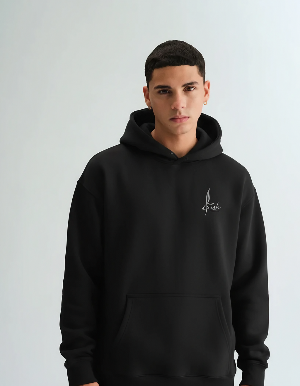 Unisex Loose-Fit Black Hoodie