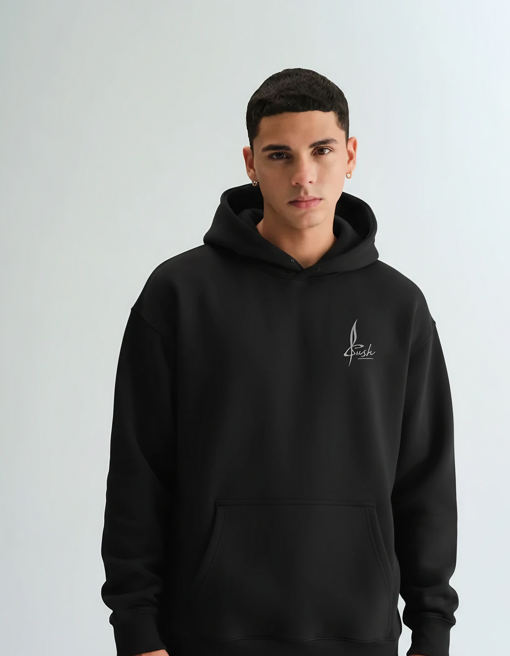 Unisex Loose-Fit Black Hoodie