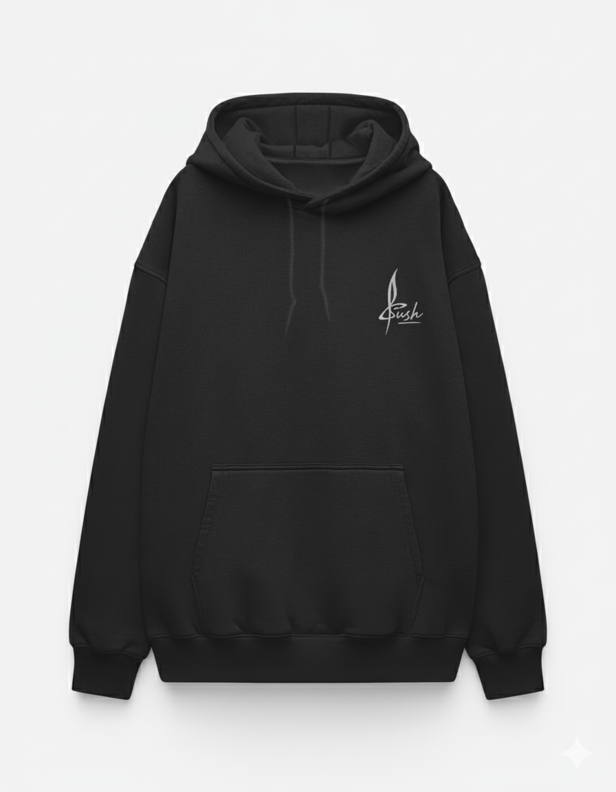 Unisex Loose-Fit Black Hoodie