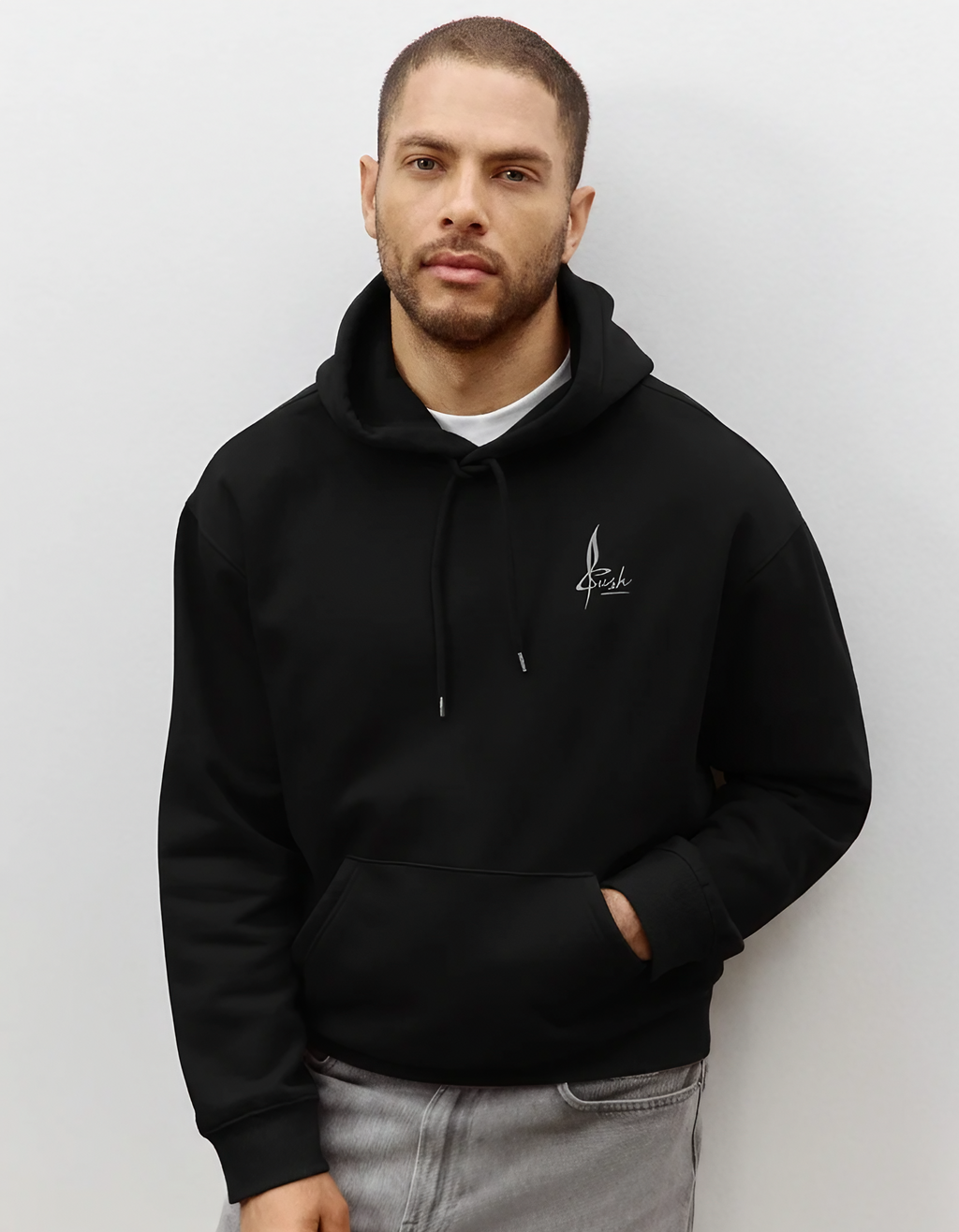 Unisex Loose-Fit Black Hoodie