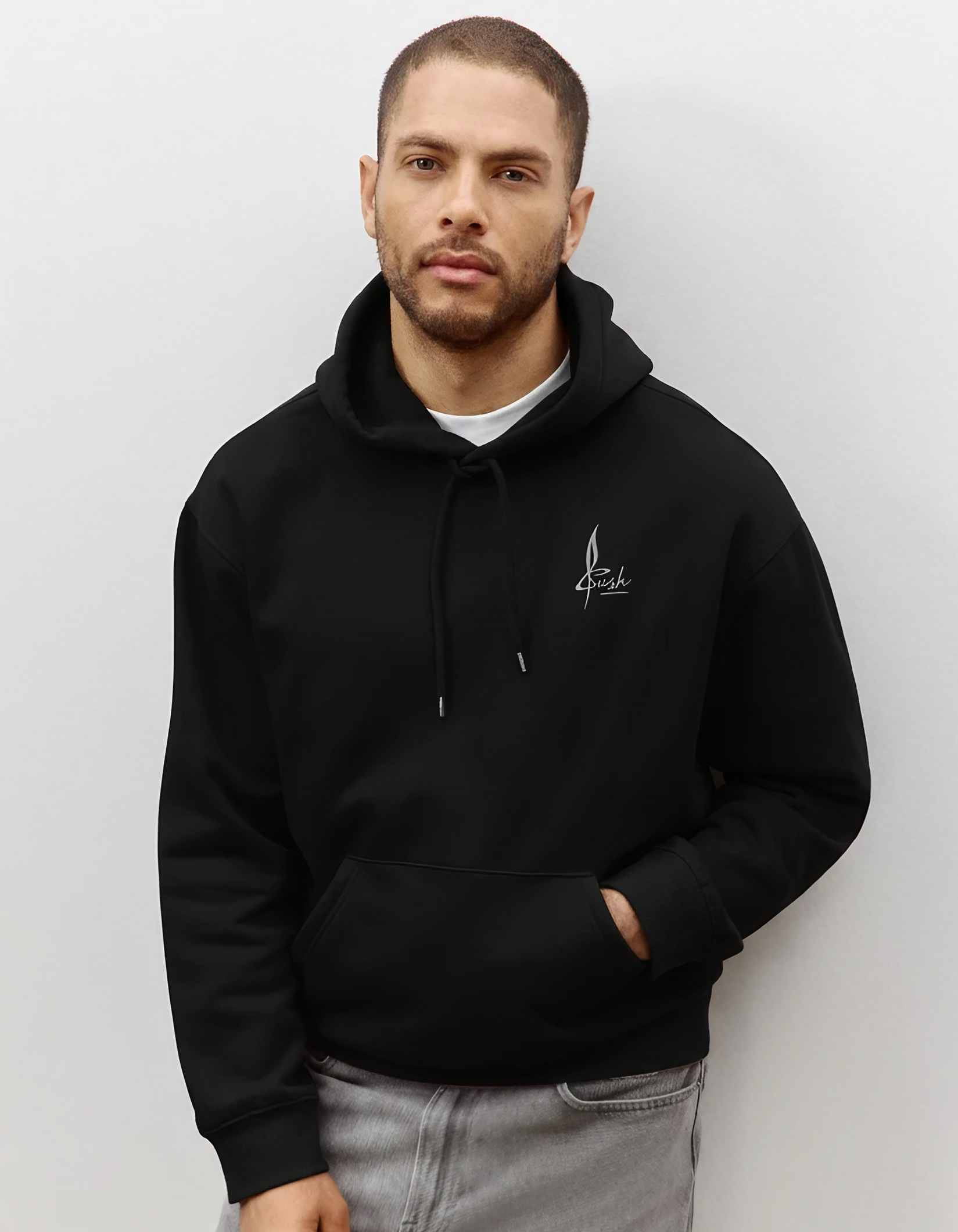 Unisex Loose-Fit Black Hoodie